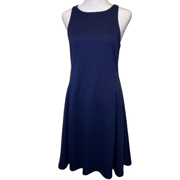 Old Navy women's Medium Blue midi ponte sleeveless skater fit pullover dress - Picture 1 of 9